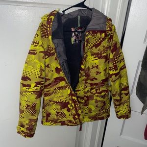 Burton Dryride Snowboard Jacket Neon Green/ Brown